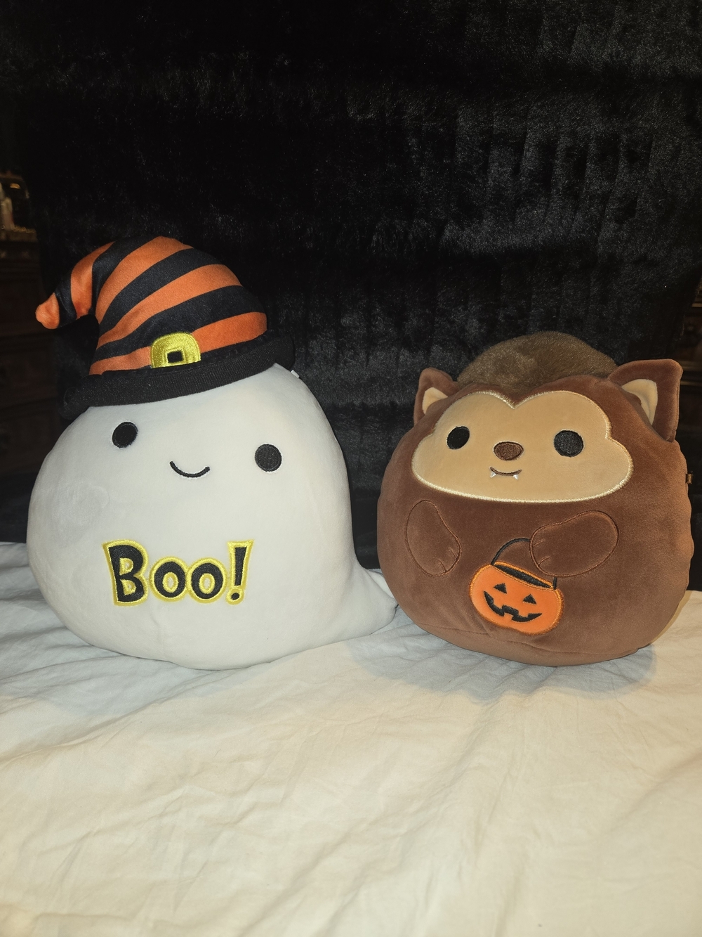 Squishmallows 8" Halloween Set Grace Ghost & Wade Werewolf Pumpkin Plush